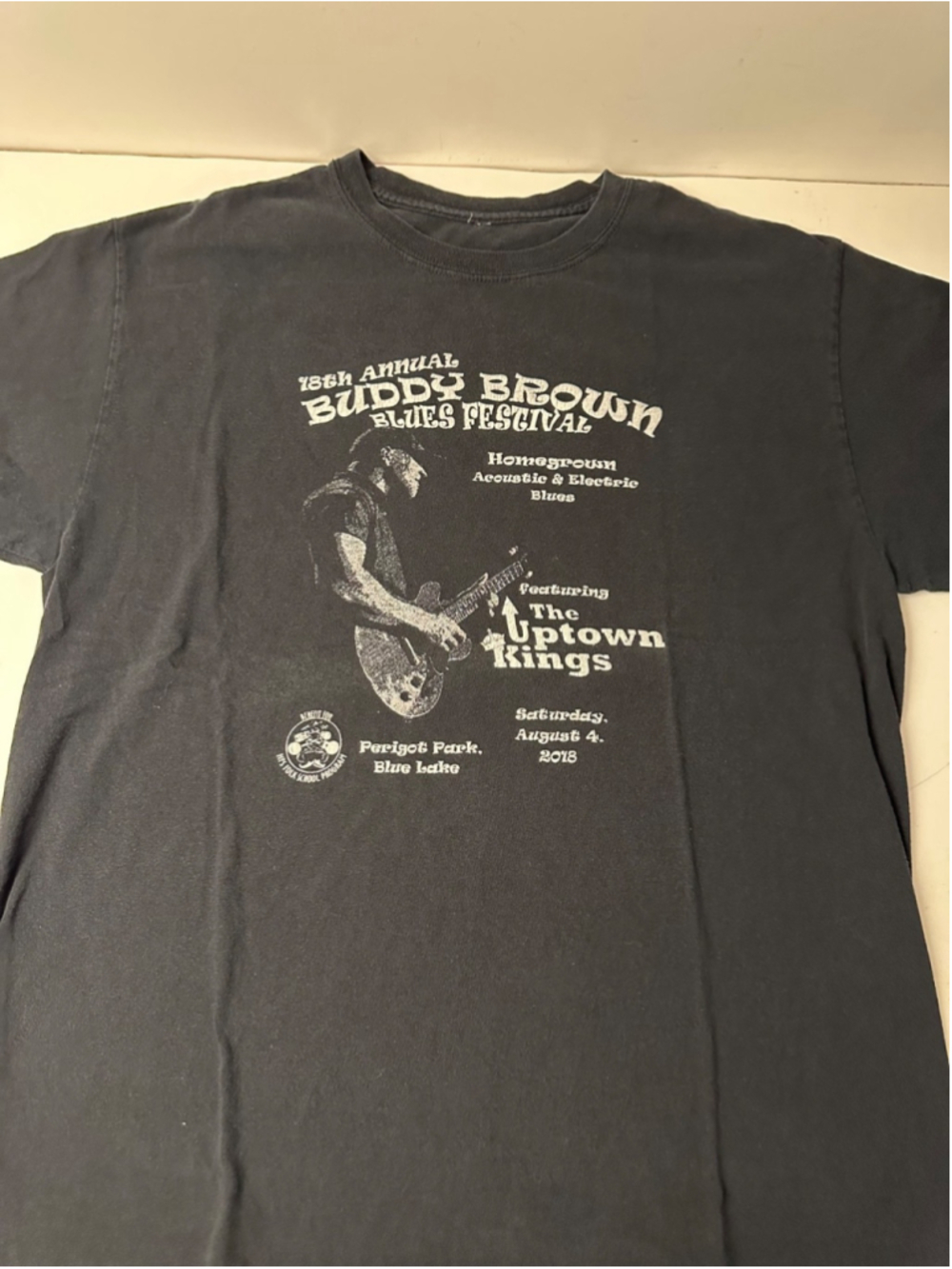 Vintage 18th Buddy Brown Blues Festival T Shirt Black Perigot Park Blue Lake 201